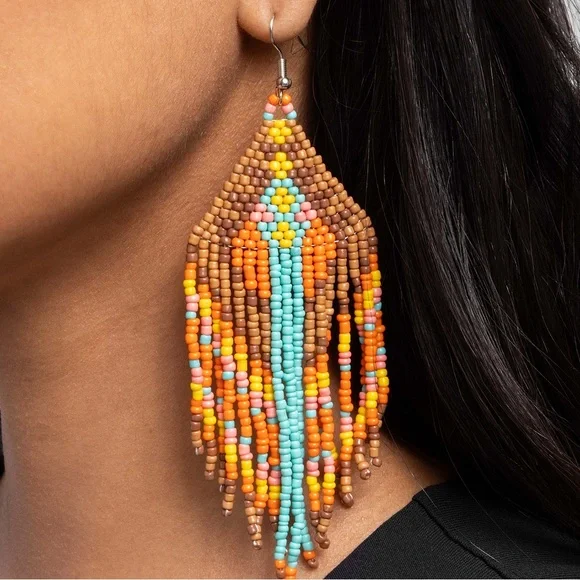 Colorful Seed Bead Earrings - Picture 2 of 2